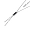 Ion Plating(IP) 304 Stainless Steel Cable Necklaces, Micro Pave Cubic Zirconia Rectangle Pendant Necklaces for Women, Stainless Steel Color, 16.14 inch(41cm)