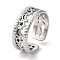 304 Stainless Steel Open Cuff Ring for Women, with Enamel, Stainless Steel Color, Adjustable