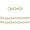 Brass Textured Cable Chains, Oval, Unwelded, Long-Lasting Plated, with Spool, Real 18K Gold Plated, Link: 9.5x7x1.5mm, about 16.4 Feet(5m)/roll