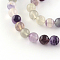 Round Natural Fluorite Beads Strands, 8mm, Hole: 1mm, about 50pcs/strand, 15.7 inch