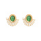 Golden Stainless Steel Fan Stud Earrings, 18.4x20mm
