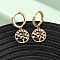 Tree Brass Micro Pave Clear Cubic Zirconia Hoop Earrings, Nickel Free, Real 18K Gold Plated, 29x13x14mm