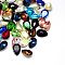 Glass Pointed Back Rhinestone Cabochons, Back Plated, Faceted Teardrop, Mixed Color, 18x13x5mm
