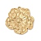 304 Stainless Steel Pendants, Ion Plating(IP), Flower Charm, Real 18K Gold Plated, 27x26x2.5mm, Hole: 1.6mm