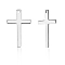 Tarnish Resistant 201 Stainless Steel Pendants, Cross, Stainless Steel Color, 25x16x0.9mm, Hole: 1.4mm