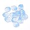 Transparent Glass Charms, Shell Shaped Petal, Two Tone, Light Sky Blue, 15x12x4mm, Hole: 1mm