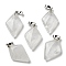 Natural Quartz Crystal Pendants, Rock Crystal Pendants, with Platinum Tone Brass Findings, Rhombus Charm, 28~29x17~18x5.5~6mm, Hole: 4x7mm