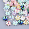 Opaque Resin Bead Caps, AB Color Plated, Multi-Petal, Flower, Mixed Color, 9.5x9.5x2.5mm, Hole: 1mm