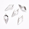 Rack Plating Brass Pendants,   Rhombus, Platinum, 27x11x4.5mm, Hole: 0.8mm