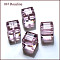 K9 Glass, Imitation Austrian Crystal Beads, Grade AAA, Faceted, Cube, Pink, 5~5.5x5~5.5x5~5.5mm(size within the error range of 0.5~1mm), Hole: 0.7~0.9mm