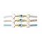 Glass Beaded Bracelets, with Pearl Pendants, Cross, Inner Diameter: 2-1/8~3 inch(5.45~7.7cm), 3pcs/set