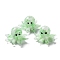 Handmade Lampwork Beads, with Enamel, Octopus, Light Green, 13.5~15x20.5~24.5x21.5~24.5mm, Hole: 1.6~2mm