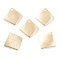 Brass Charms, Twist Rhombus, Real 24K Gold Plated, 15x15x3mm, Hole: 1.2mm