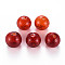 Transparent Handmade Blown Glass Globe Beads, Stripe Pattern, Round, FireBrick, 14.5~16mm, Hole: 1~2mm