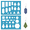 GORGECRAFT 2 Styles Teardrop Earrings Making Template Geometry Stencil Reusable Rectangle Triangle Cutouts Cutting Stencils Lapidary Templates for Cabochons Bracelets Earrings Making Jewelry Diy Craft