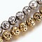 Electroplated Natural Lava Rock Beads Strands, Long-Lasting Plated, Round, Mixed Color, 8.5~9mm, Hole: 1.2mm, about 48pcs/strand, 14.96 inch(38cm)