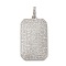 Brass Micro Pave Cubic Zirconia Pendants, Rectangle Charms, Rack Plating, Lasting Plated, Cadmium Free & Lead Free, Platinum, 35x20.5x3.5mm, Hole: 5.5x3mm