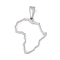 Non-Tarnish 304 Stainless Steel Pendants, Laser Cut, Hollow, Africa Map Charms, Stainless Steel Color, 25x21x1mm, Hole: 3.5x6.5mm