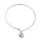 Non-Tarnish 304 Stainless Steel Round Ball Pendant Choker Necklaces, Rigid Necklaces, Stainless Steel Color, Inner Diameter: 5.20 inch(13.2cm)