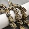 Raw Rough Natural Dalmatian Jasper Beads Strands, Nuggets, with Seed Beads, 11.5~14.5x9~16x7~15.5mm, Hole: 1.2~1.4mm, about 16~17pcs/strand, 7.87''~8.27''(20~21cm)