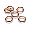 MIYUKI & TOHO Handmade Japanese Seed Beads, with 304 Stainless Steel Link Rings, Loom Pattern, Hexagon, Golden, Purple, 15~15.5x16x1.8~2mm