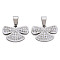 201 Stainless Steel Pendants, with Crystal Rhinestone and Stainless Steel Snap On Bails, Angel, Stainless Steel Color, 15x22x3mm, Hole: 4x8mm