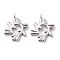 Brass Pendants, Long-Lasting Plated, Adinkra Symbols BI NKA BI, Platinum, 16.5x13.5x1.3mm, Hole: 1.5mm