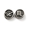 304 Stainless Steel Beads, Flat Round with Twelve Constellations, Antique Silver, Scorpio, 10x4mm, Hole: 1.8mm
