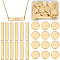 Beebeecraft 48Pcs 2 Styles Blank Charms 304 Stainless Steel Rectangle Flat Round Golden Stamping Tag for Jewelry Making Bracelet Necklace