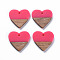 Opaque Resin & Walnut Wood Pendants, Two Tone, Heart, Hot Pink, 24x25x3mm, Hole: 2mm