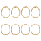 BENECREAT 8pcs 2 style Brass Linking Rings, Textured, Rectangle & Oval, Real 18K Gold Plated, 16~21x1~1.5mm, Hole: 1mm, 4pcs/style