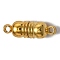 Brass Magnetic Clasps with Loops, Oval, Golden, 18x6mm, Hole: 1.6mm