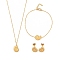 Conch Shape 304 Stainless Steel Pendant Necklaces & Bracelets & Stud Earrings Sets for Women, Golden, 7.68 inch(195mm)