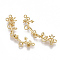 Brass Connector Rhinestone Settings, Branch, Nickel Free, Real 18K Gold Plated, Fit for 2.5~4mm Rhinestone, 38x12x4mm, Hole: 1.2~2.5mm