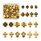100Pcs 10 Style Tibetan Style Zinc Alloy Beads, Mixed Shapes, Antique Golden, 5.5x5.5x3.5mm, Hole: 1.2mm, 10pcs/style