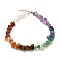 Chakra Jewelry, Chip Natural Gemstone Beads Anklets, with 304 Stainless Steel Lobster Claw Clasps, 9 inch(23cm)
