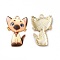 Alloy Enamel Pendants, Cadmium Free & Nickel Free & Lead Free, Golden, Cat Charms, Cornsilk, 30x19.5x2.5mm, Hole: 2.2mm