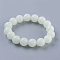 Synthetic Luminous Stone Beaded Stretch Bracelet, Glow in the Dark, Round, Spring Green, 2 inch(50mm), 8mm
