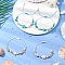 4Pcs 4 Styles Shell Braided Bead Bracelets, Starfish & Turtle, with Synthetical Turquoise Beads, Mixed Color, Inner Diameter: 2~5-1/8 inch(5~13cm), 1pcs/style