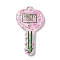 Acylic Pendant with Glitter Powder, Key with Heart, Dark Green, 57.5x29.5x6mm, Hole: 2.3mm