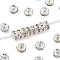 Rack Plating Rondelle Brass Grade A Crystal Rhinestone Spacer Beads, Silver, 3x1.8mm, Hole: 0.5mm