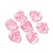 Glass Heart Beads, Hand Drawn Beads, with Enamel, Bead in Bead, Pink, 12x11.5~12.5x6.5~7mm, Hole: 0.8~1mm