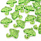 Transparent Acrylic Pendants, Umbrella with Bowknot, Green, 42.5x38x7.5mm, Hole: 3x3.5mm, about 109pcs/500g