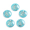 Synthetic Turquoise Charms, with Plastic Letter, Flat Round, Letter.E, 15x2mm, Hole: 1.5mm