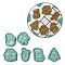 Christmas Theme Plastic Cookie Cutters, Baking Tools, Snowman/Tree/Candy Cane, Light Sea Green, 66~71x53~69x19.5~20mm, Inner Diameter: 51~56x37.5~54mm, 6pcs/set