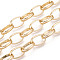 Aluminium Cable Chains, Unwelded, with Spool, Golden, 15x10x3mm, about 32.81 Feet(10m)/Roll