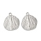 Non-Tarnish 304 Stainless Steel Pendants, Leaf, Stainless Steel Color, 22.5x19.5x2mm, Hole: 2mm