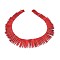 Synthetic Turquoise Graduated Spike Beads Strands, Tusk Shape, Red, 20~49x4.5~5mm, Hole: 1.2mm, about 99pcs/strand, 16.9~17.7 inch(43~45cm)