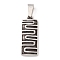 304 Stainless Steel Pendants, Rectangle, Antique Silver, 14x3mm, Hole: 10.5x4.5mm