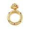 925 Sterling Silver Micro Pave Cubic Zirconia Pendant Setting, Round, Tray: 10mm, 16x13.5x3mm, Hole: 3.5mm